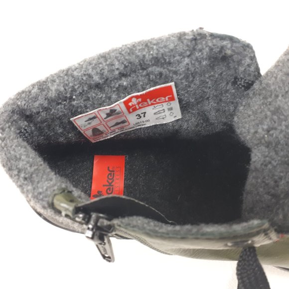 Reiker Green with Multicolour Accents Lace-up Ankle Boots - Picture 14 of 16